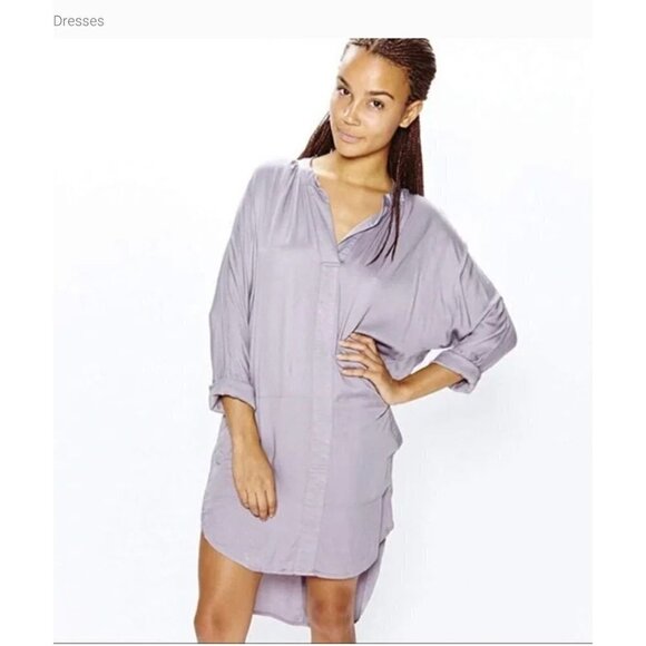 NWT The Odells Sz XS Purple Hi-Low Tunic Pocket Dress 3/4 Sleeves - Picture 2 of 9